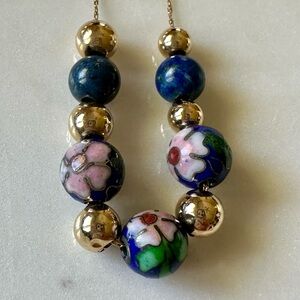 Vintage Estate 14K Gold Beaded Necklace With BLUE Lapis Lazuli